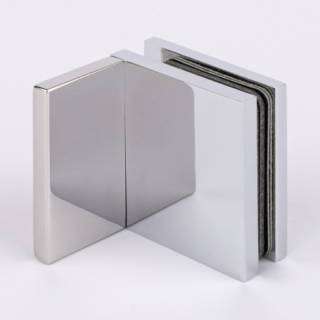 Коннектор стена-стекло с крышкой 90°, хром, латунь H41-СR/brass