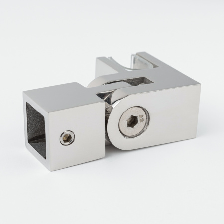 Регулируемое крепление штанги 15х15 к стеклу Хром глянцевый S10-15R02PC