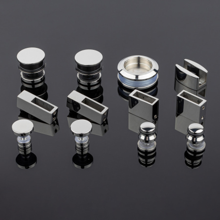 RS02-400СR/SUS304 Комплект раздвижной системы для стеклянных душевых кабин, хром, SUS304