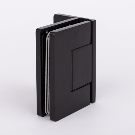 Петля стена-стекло с крышкой 90°,черный матовый, латунь H5-BLK/brass