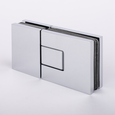 Петля стекло-стекло с  крышками, хром, латунь H5403-СR/brass