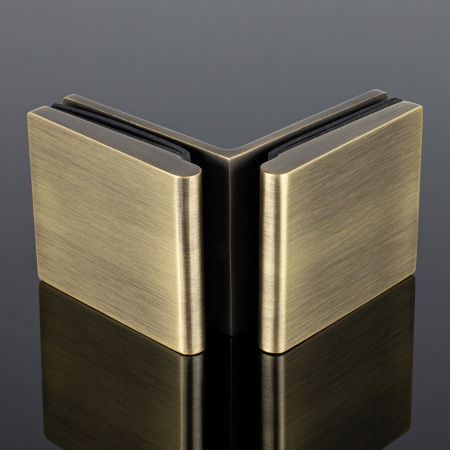 K03-201BRZ/brass Коннектор стекло-стекло 90°, бронза, латунь