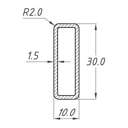 Т02-707WM-GRIT10K/sus304 Труба 30*10*1,5мм 3000мм GRIT 10K, белый матовый, sus304