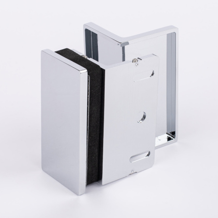 Коннектор стена-стекло с крышкой 90°, хром, латунь H4650-СR/brass