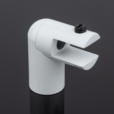 D02-509WM/brass Держатель стекла ф19 торцевой 90°, белый матовый, латунь