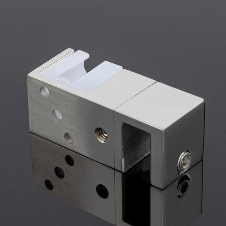 N02-402СR/SUS304 Нижняя направляющая двойная, для раздвижной системы RS02-400, хром, SUS304