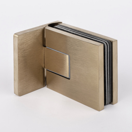 Петля стена-стекло с  крышкой 90°, брашированное золото, латунь H54-BGD/brass Петля стена-стекло с  крышкой 90°, брашированное золото, латунь H54-BGD/brass