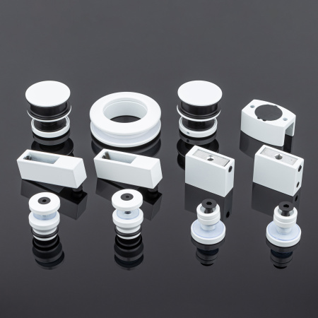 RS02-400WM/SUS304 Комплект раздвижной системы для стеклянных душевых кабин, белый матовый, SUS304