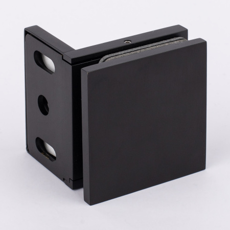 Коннектор стена-стекло с крышкой 90°,черный матовый, латунь H41-BLK/brass