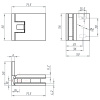Петля стена-стекло с  крышкой 90°, бронза, латунь H12-BRZ/brass