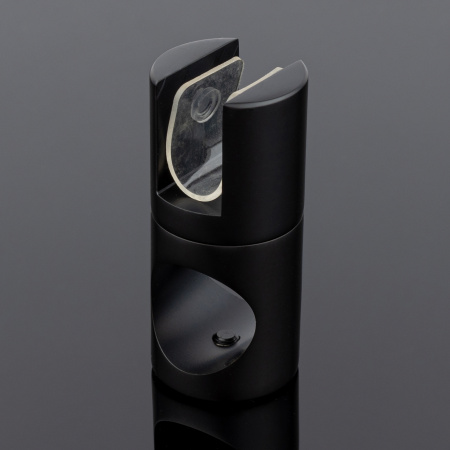 D02-507BLK/brass Держатель стекла сквозной ф19, черный матовый, латунь