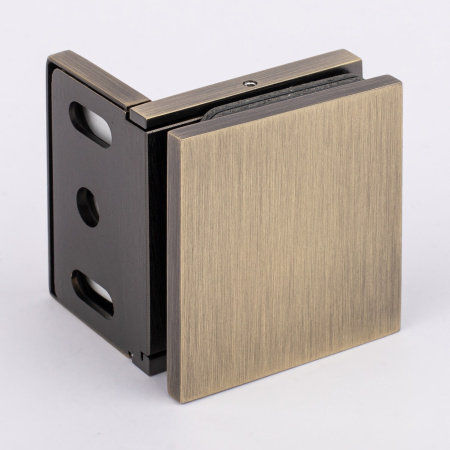 Коннектор стена-стекло с  крышкой 90°, бронза, латунь H41-BRZ/brass