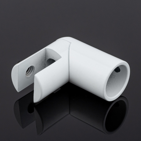 D02-509WM/brass Держатель стекла ф19 торцевой 90°, белый матовый, латунь