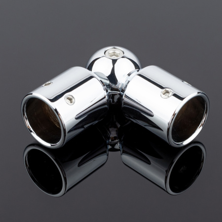 S02-510CR/brass Соединитель трубы ф19 90°-180°, хром, латунь