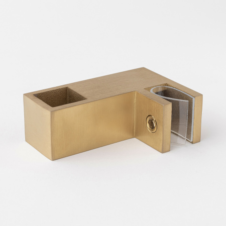 Крепление штанги 15х15 к стеклу Брашированное золото S10-1506GDB