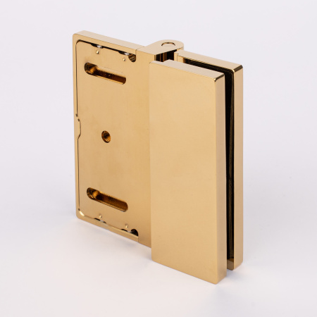 Петля стена-стекло с крышкой 90°, яркое золото, латунь H79-GD/brass